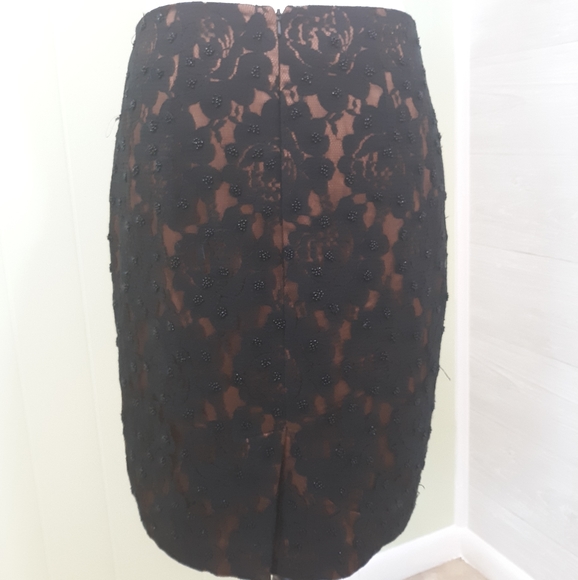 Talbots black beaded lace pencil skirt 4P *O - Picture 2 of 6